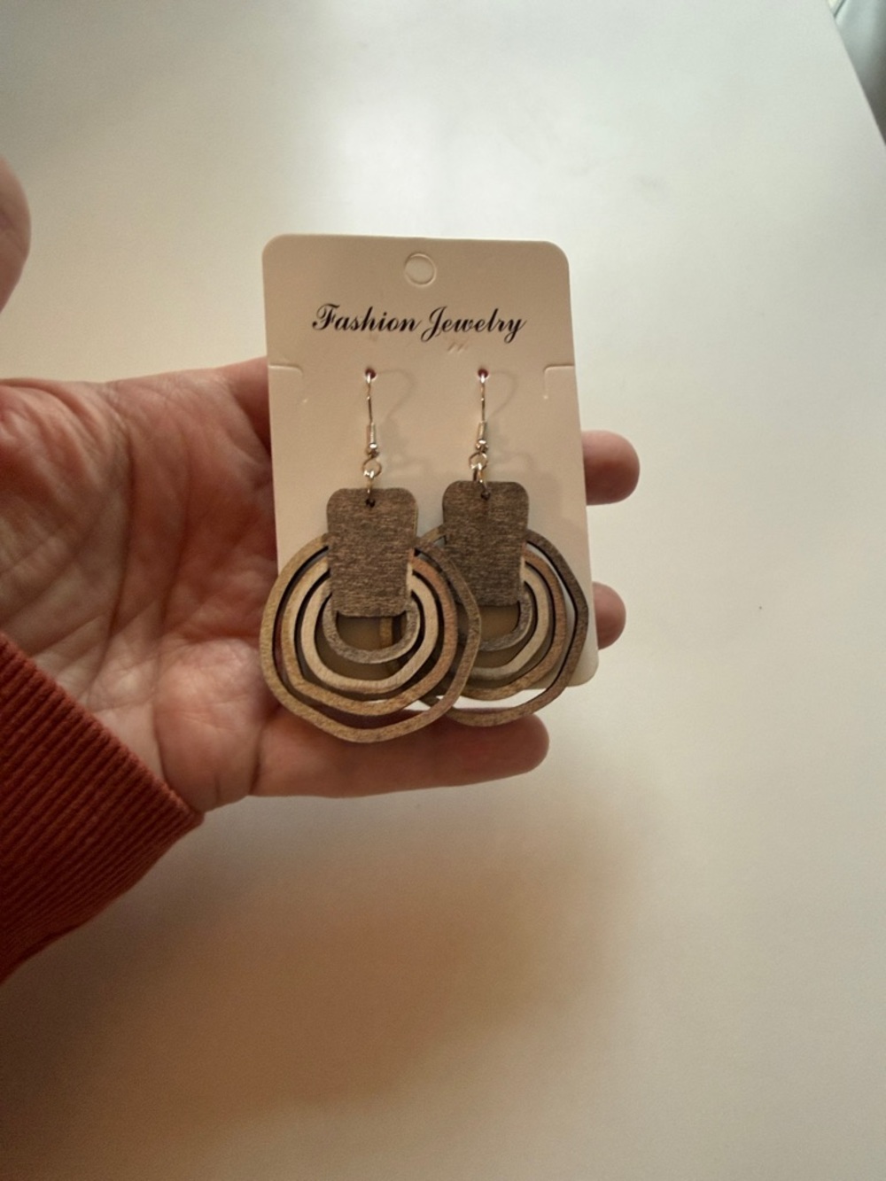 F2 Brown Layered Circle Earrings